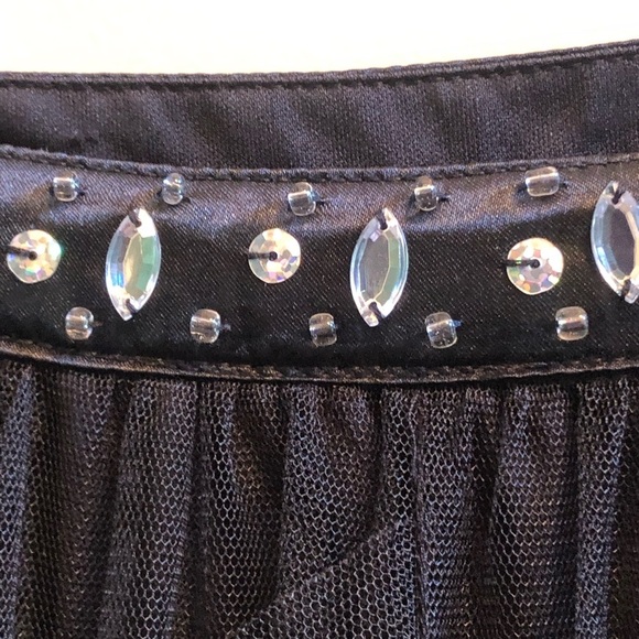 Beautiful Tulle Skirt with Rhinestone Waistband Size 9 Black - Picture 5 of 8